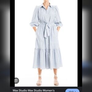 Max Studio tiered shirt dress striped